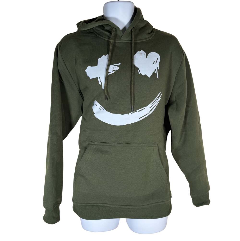 Olive Green  Artist Face Hoodie